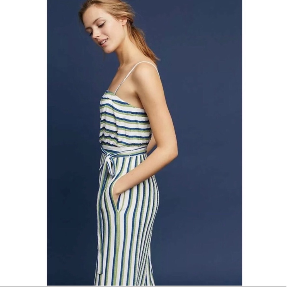 NEW Anthropologie Maeve Meja Striped Jumpsuit